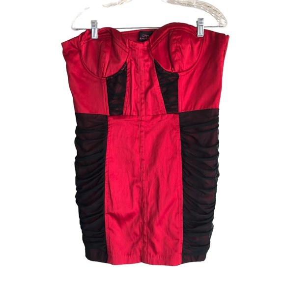 Y2K BEBE Brown Tweed Corset Dress (S)